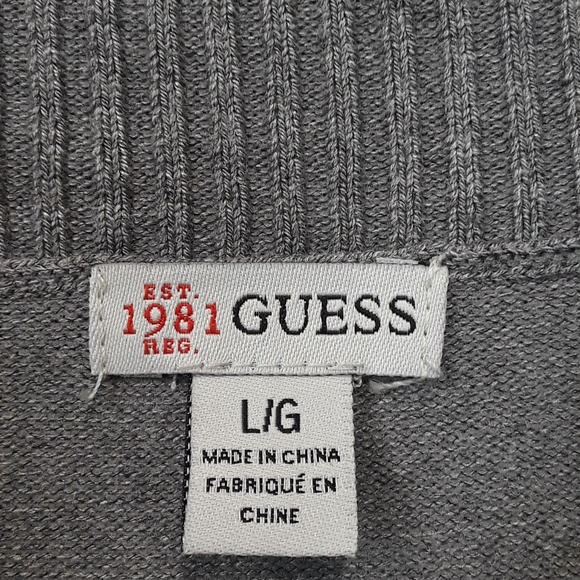 Guess Gray Zipper hem detail Cowl Neck Sweater - Picture 2 of 8